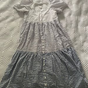 Madewell button down midi length linen dress